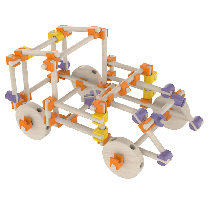 Purple vehicle model made with Beaver pieces