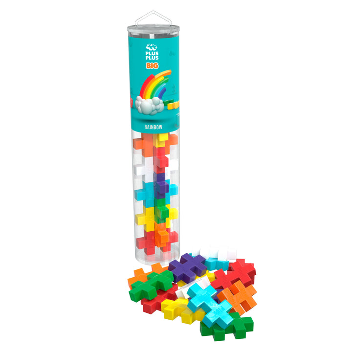 Plus-Plus BIG Rainbow 15pc Tube product packaging