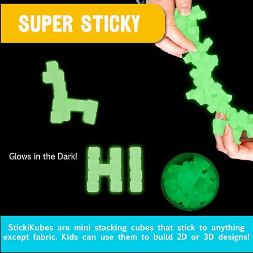 Stickikubes Glow in the Dark Tub – 125 Pieces