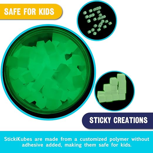 Stickikubes Glow in the Dark Tub – 125 Pieces