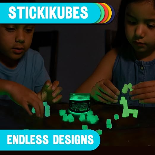 Stickikubes Glow in the Dark Tub – 125 Pieces