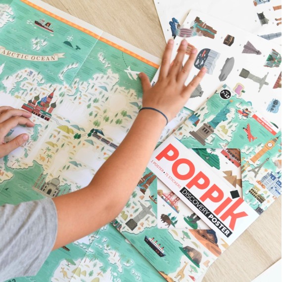 Poppik World Tour Discovery Sticker Poster (71 Stickers)