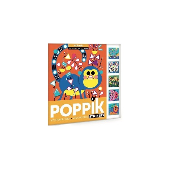 Poppik Creative Sticker Cards – Animals (360 Stickers)