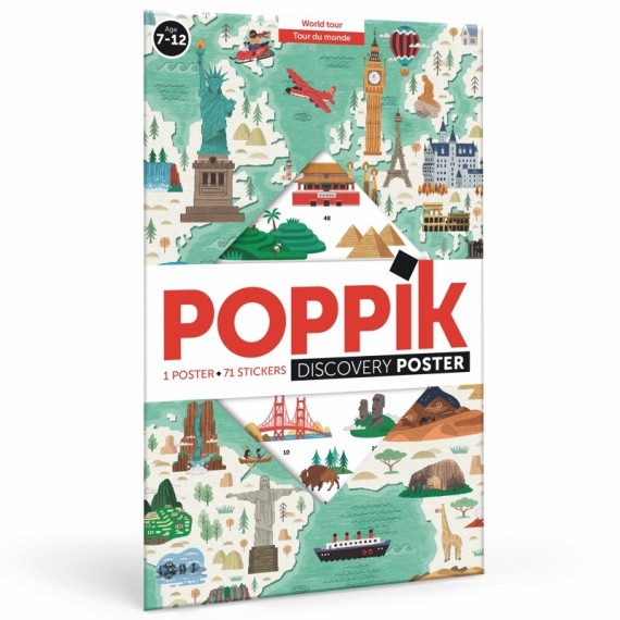 Poppik World Tour Discovery Sticker Poster (71 Stickers)