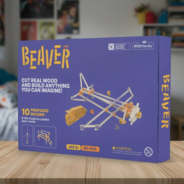 Beaver Models Kit 65-piece real wood construction set box