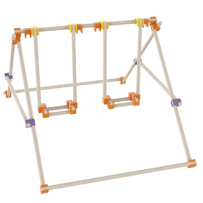 Beaver wooden construction model on a white background