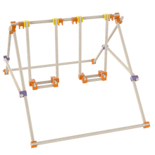 Beaver wooden construction model on a white background