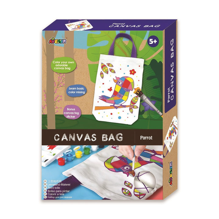 Avenir Paint Your Own Canvas Bag – Parrot – product view 1
