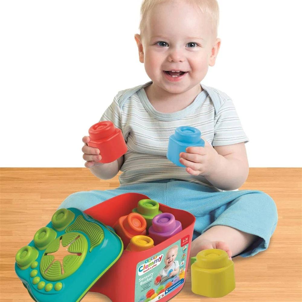 Clementoni Soft Clemmy Sensory Bucket – 15 Pieces