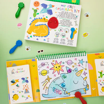 Haku Yoka - Art To Go - My First Colouring Kit - Dino Friends
