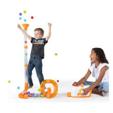 Children playing with Air Toobz air-powered tubes and foam balls