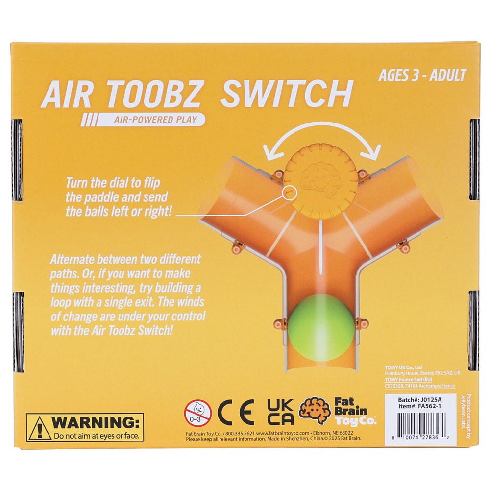 Back of Air Toobz Switch Accessory box with directions and UPC barcode