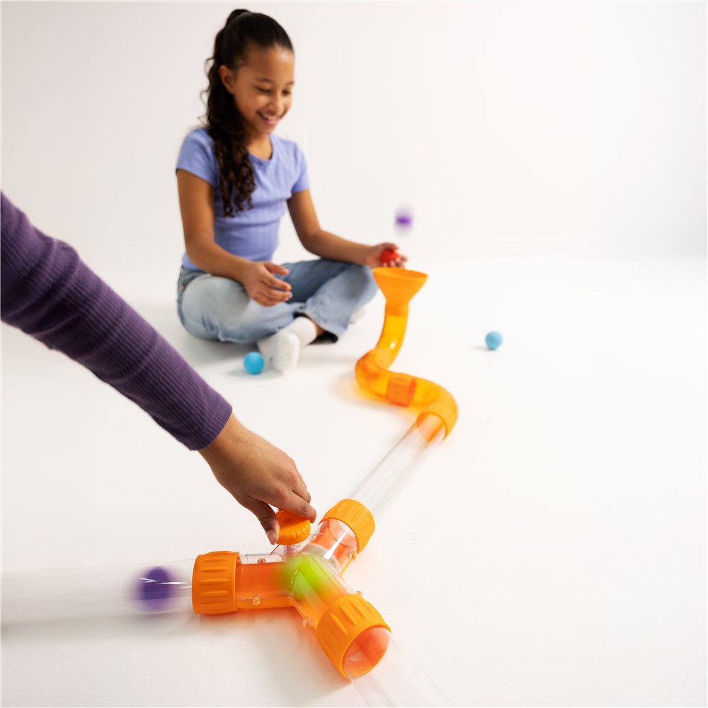 Child playing with an Air Toobz build using the Switch Accessory