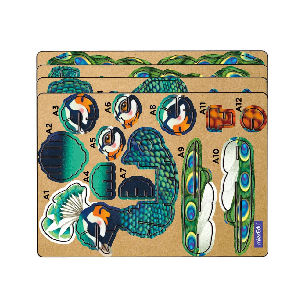 mierEdu - Build N Sound 3D Puzzle - Peacock