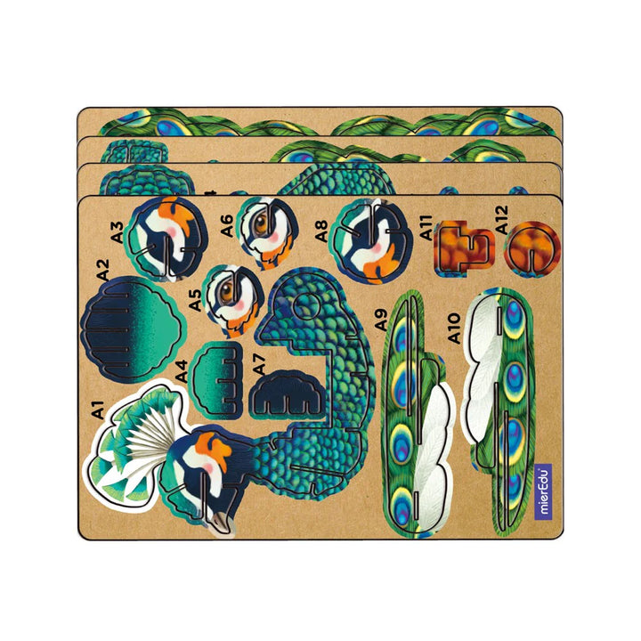 mierEdu - Build N Sound 3D Puzzle - Peacock