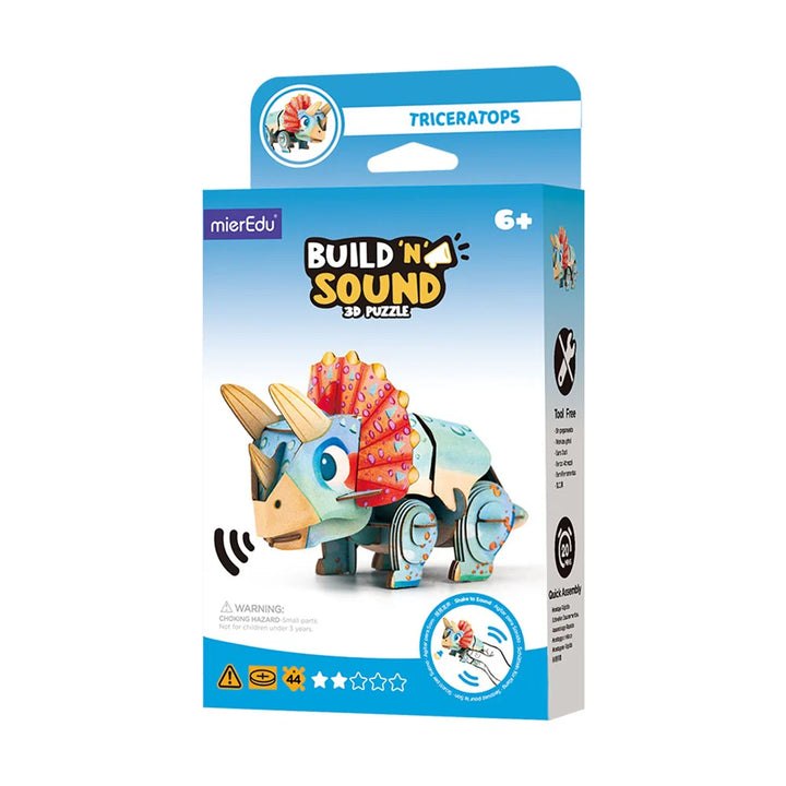 mierEdu - Build N Sound 3D Puzzle - Triceratops