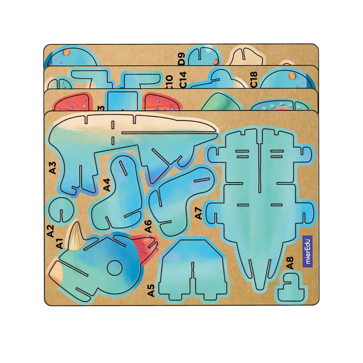 mierEdu - Build N Sound 3D Puzzle - Triceratops