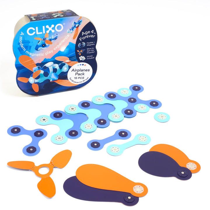 Clixo Airplanes Pack box with 15 flexible magnetic pieces