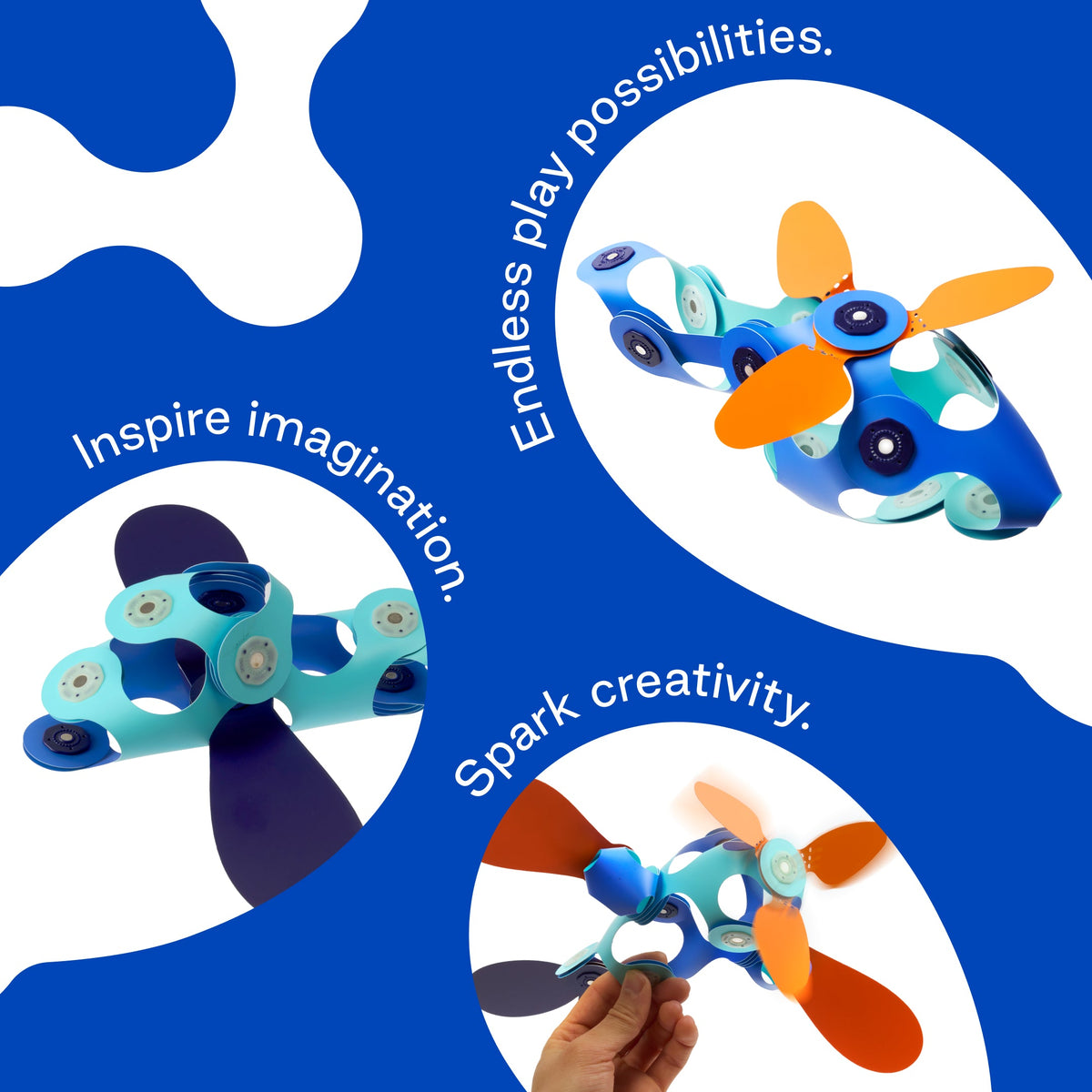 Child enjoying creative play with Clixo Airplanes magnetic pieces
