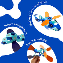 Child enjoying creative play with Clixo Airplanes magnetic pieces