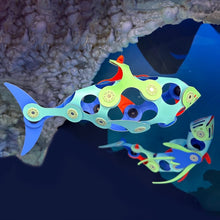Glow-in-the-dark underwater creation made with Clixo
